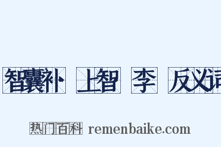 智囊补·上智·李愬反义词是什么意思的图片